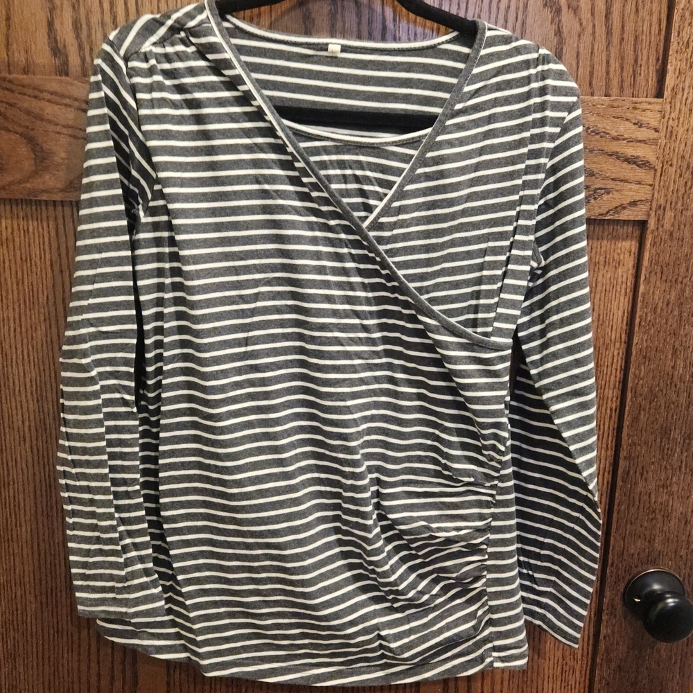 BUNDLE OF 3 Long Sleeve Faux Wrap MATERNITY/NURSING Tops